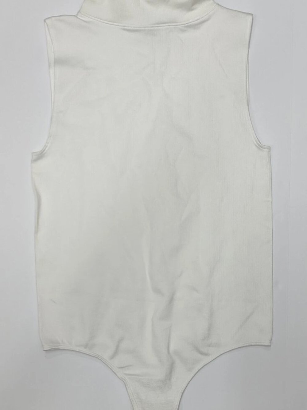 White House Black Market M/L White Sleeveless Mock Neck Bodysuit NWT